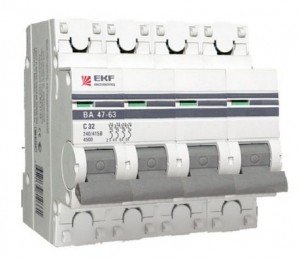 Автоматический выключатель ВА 47-63, 4P 10А (C) 4,5kA EKF PROxima