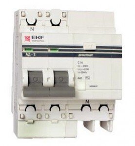 Дифавтомат EKF 2P, 40A/30A, 4,5kA, 220-230V