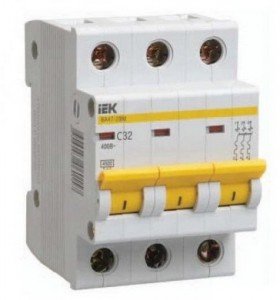 Автоматический выключатель IEK ВА47-29 3P 10А 4,5кА х-ка С 