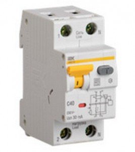 Дифавтомат IEK 4P, 25A/0,03A, 6kA, 400V