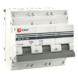 Автоматический выключатель EKF  ВА 47-100 3P 125А 10,0kA х-ка C (с опломбировко