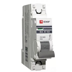 Автоматический выключатель EKF  ВА 47-63 1P 3А 4,5kA х-ка С (с опломбировкой)