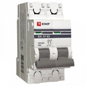 Автоматический выключатель EKF  ВА 47-63, 2P 1А (C) 4,5kA EKF PROxima