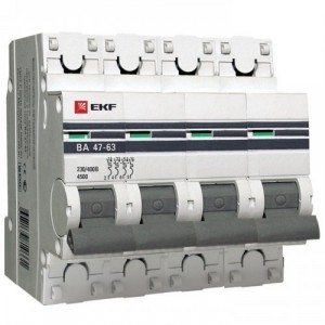 Автоматический выключатель EKF  ВА 47-63, 4P 4А (C) 4,5kA EKF PROxima