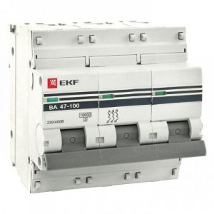 Автоматический выключатель EKF  ВА 47-100, 3P 10А (D) 10kA EKF PROxima