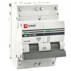 Автоматический выключатель EKF  ВА 47-100, 2P 25А (C) 10kA EKF PROxima