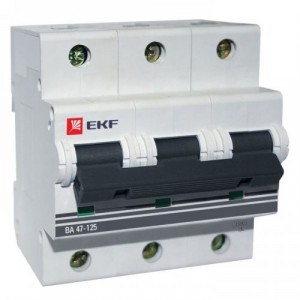 Автоматический выключатель EKF  ВА 47-125, 3P 100А (D) 15кА EKF PROxima