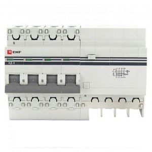 Дифавтомат EKF 4P, 25A/100A, 4,5kA, 400V