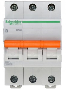 Schneider Domovoy автоматический выкл. ВА63 3P 50А 4,5кА х-ка C 11228