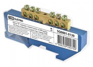 TDM шина нул. с изолят. на DIN-рейку 8x12мм стойка бол. 6 отв. инд. штрихкод  